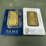 Various Types PAMP Non-magnetic 1oz/2.5g/5g/10g/20g/50g/100g Sealed Packing Copper Gold Bar 24k Gold Plated Bullion Ingot Bar Unique Serial No.