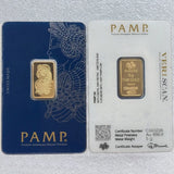 Various Types PAMP Non-magnetic 1oz/2.5g/5g/10g/20g/50g/100g Sealed Packing Copper Gold Bar 24k Gold Plated Bullion Ingot Bar Unique Serial No.