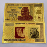 Reserve Bank Of Zimbabwe One Vigintillion Dollars Gold Plated Banknote 24K Gold Banknote Commemorative Collection Business Gifts