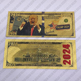 Donald Trump 5 Designs 2024 Take America Back Trump 2024 Gold Plated Banknote 24K Gold Foil Banknote Collect Commemorative Gifts