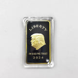 Liberty Square Bullion US Gold Coin With Case Keep Ameroca Great  American President Donald J. Trump Black Gold Bar Commemorative Coin For Gift
