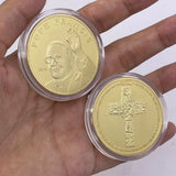 Gold Coin Pope SW, Jan Pawel II, The John Paul II, Pope Francis Cross, 1920-2020 Gold Plated Coin For Collecting Gifts