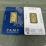 Various Types PAMP Non-magnetic 1oz/2.5g/5g/10g/20g/50g/100g Sealed Packing Copper Gold Bar 24k Gold Plated Bullion Ingot Bar Unique Serial No.
