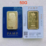 Various Types PAMP Non-magnetic 1oz/2.5g/5g/10g/20g/50g/100g Sealed Packing Copper Gold Bar 24k Gold Plated Bullion Ingot Bar Unique Serial No.