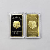 Liberty Square Bullion US Gold Coin With Case Keep Ameroca Great  American President Donald J. Trump Black Gold Bar Commemorative Coin For Gift