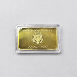 Liberty Square Bullion US Gold Coin With Case Keep Ameroca Great  American President Donald J. Trump Black Gold Bar Commemorative Coin For Gift
