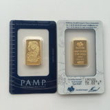 Various Types PAMP Non-magnetic 1oz/2.5g/5g/10g/20g/50g/100g Sealed Packing Copper Gold Bar 24k Gold Plated Bullion Ingot Bar Unique Serial No.