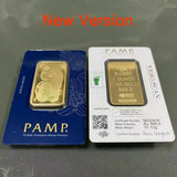 Various Types PAMP Non-magnetic 1oz/2.5g/5g/10g/20g/50g/100g Sealed Packing Copper Gold Bar 24k Gold Plated Bullion Ingot Bar Unique Serial No.