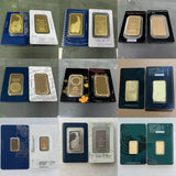 Various Types PAMP Non-magnetic 1oz/2.5g/5g/10g/20g/50g/100g Sealed Packing Copper Gold Bar 24k Gold Plated Bullion Ingot Bar Unique Serial No.