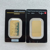 Various Types PAMP Non-magnetic 1oz/2.5g/5g/10g/20g/50g/100g Sealed Packing Copper Gold Bar 24k Gold Plated Bullion Ingot Bar Unique Serial No.