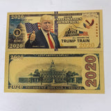 Classic 4 Types Trump 2020 The Preident Donald Trump Keep America Great And All Aboard TheTrump Gold Plated Banknote 24K Gold Plastic Banknote Gifts Collection