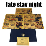 5 Designs fate stay night Gold Banknotes and coins for Selection