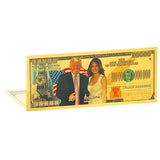 One Hundred Trillion Dollars The 45th President Of US Donald Trump And His Wife Gold Plated Banknote Gold Foil Banknote Plastic Banknote Collection Gift