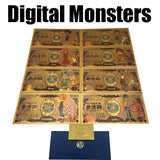 8 Designs Digital Monster Gold Banknotes and coins for Selection