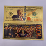 New 8 Types One Hundred Dollars The President Donald Trump 2024 And Trump 2025 Gold Plated Banknote Plated Commemorative Notes Gifts Collection Souvenir