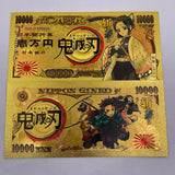 21 Designs Demon Slayer Gold Banknotes and coins for Selection