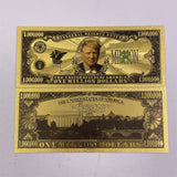 One Million Dollars Donald Trump Gold Plated Banknote Series 2024 Gold Foil Banknote Plastic Card Gift For Fans Collection
