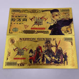 5 Designs fate stay night Gold Banknotes and coins for Selection