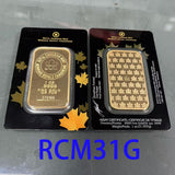 Various Types PAMP Non-magnetic 1oz/2.5g/5g/10g/20g/50g/100g Sealed Packing Copper Gold Bar 24k Gold Plated Bullion Ingot Bar Unique Serial No.