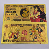 16 Designs Sailor Moon Gold Banknotes and coins for Selection