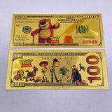 5 Designs Toy Story Gold Banknotes and coins for Selection