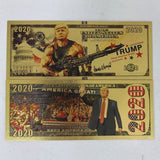 Donald Trump 5 Types Trump 2020 Keep America Great And All Aboard TheTrump Gold Plated Banknote With Superman Shape etc 24K Gold Banknote Plastic Banknote Gifts For Fans Collection