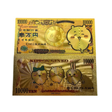 Exquisite Chiikawa 5pcs Gift Collection The Animation 10000  Japanese yen Gold Banknotes