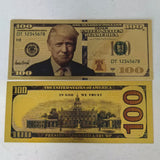 The America President Domald Trump One Hundred Dollars Gold Plated Banknote IN GOD WE TRUST 24K Gold Plastic Banknote Fans Collection Gift