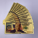 Trump 1,000,000 Dollars The President Of US Donald Trump 2024 Gold Plated Banknote Gold Foil Banknote Plastic Banknote Collect Commemorative Gifts