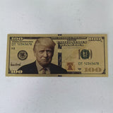 The America President Domald Trump One Hundred Dollars Gold Plated Banknote IN GOD WE TRUST 24K Gold Plastic Banknote Fans Collection Gift