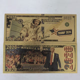 Donald Trump 5 Types Trump 2020 Keep America Great And All Aboard TheTrump Gold Plated Banknote With Superman Shape etc 24K Gold Banknote Plastic Banknote Gifts For Fans Collection