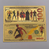 9 Designs DC Heros Gold Banknotes  for Selection