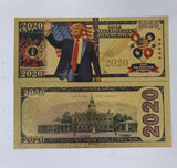 Classic 4 Types Trump 2020 The Preident Donald Trump Keep America Great And All Aboard TheTrump Gold Plated Banknote 24K Gold Plastic Banknote Gifts Collection