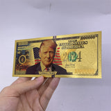 Trump 1,000,000 Dollars The President Of US Donald Trump 2024 Gold Plated Banknote Gold Foil Banknote Plastic Banknote Collect Commemorative Gifts