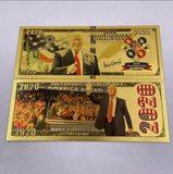 Donald Trump 5 Types Trump 2020 Keep America Great And All Aboard TheTrump Gold Plated Banknote With Superman Shape etc 24K Gold Banknote Plastic Banknote Gifts For Fans Collection