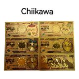 Exquisite Chiikawa 5pcs Gift Collection The Animation 10000  Japanese yen Gold Banknotes
