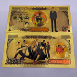 14 Designs Chainsaw Man Gold Banknotes for Selection